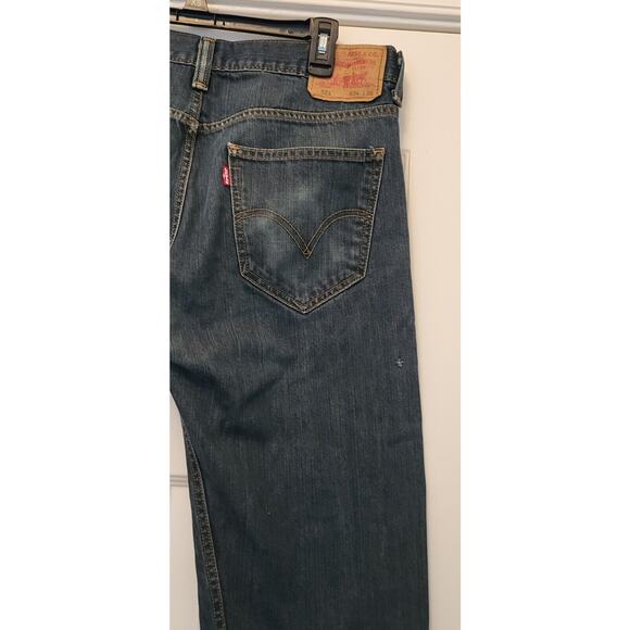 Vintage Levis 521 Slim Taper Denim Jeans Mens 34”x 36” Med-Wash EUC Red Tab - Picture 14 of 16